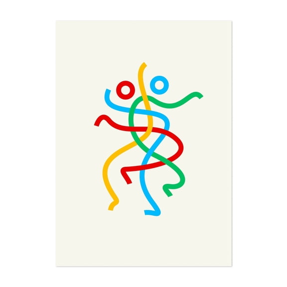 Danceknot - Zürich Zurich Switzerland Illustration Abstract Modern Art Minimalist Geometric Line Art Pop Art Unframed Wall Art Print 24 x 36 inches