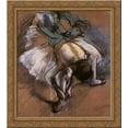 thumbnail image 1 of Dancer Adjusting Her Slipper 24x20 Gold Ornate Wood Framed Canvas Art by Edgar Degas, 1 of 2
