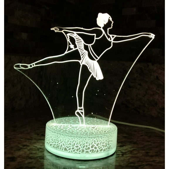 Dancer Ballerina 3D Night Light Multi Color Changing Illusion Lamp for Children Kids Girls Boys Sport Fan Gift Christmas Birthday Best Gifts