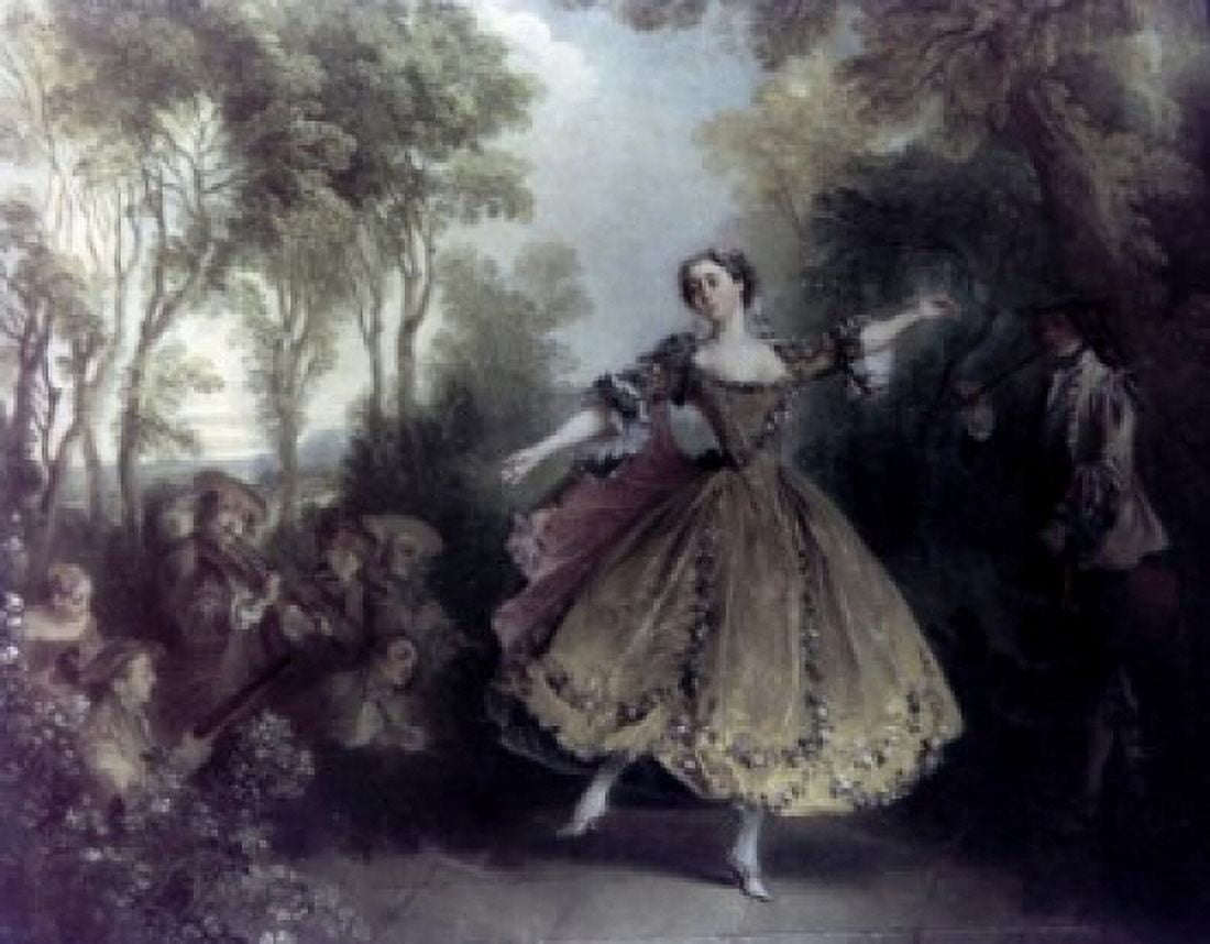 Dancer Camargo by Nicolas Lancret 1730 1690-1743 Canvas Art - Nicolas Lancret (18 x 24)