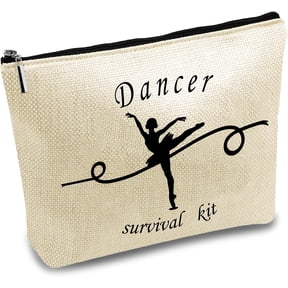 Dancer Canvas Bag Dance Makeup Bag Multi Purpose Zipper Canvas Bag Toiletry Travel Tote Case Purse Pouches Portable Survival Kit Large