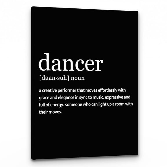 Dancer Definition Wall Art, Modern Minimalist Dance Quote Print Framed Canvas Painting Artwork For Home Bedroom Office Living Room Dance Studio Decor