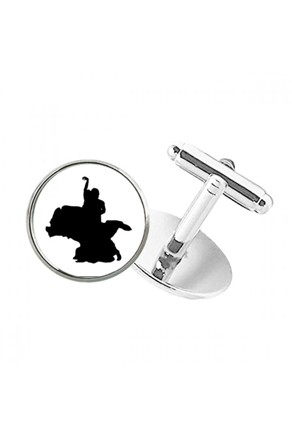 Dancer Duet Dance Art Performance Round Button Cuff Clip Stud Cufflinks