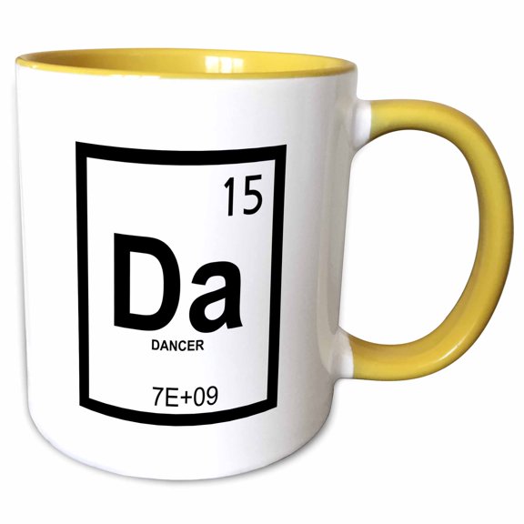 3drose, Dancer Element, 11oz Two-tone Yellow Mug