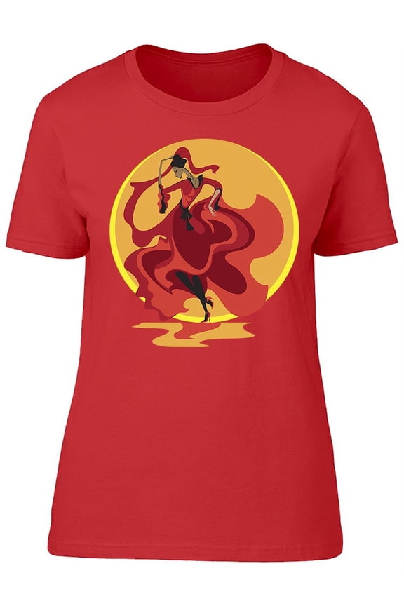 Dancer Flamenco Drawing T-Shirt Women -Image by Shutterstock, Female 3X-Large
