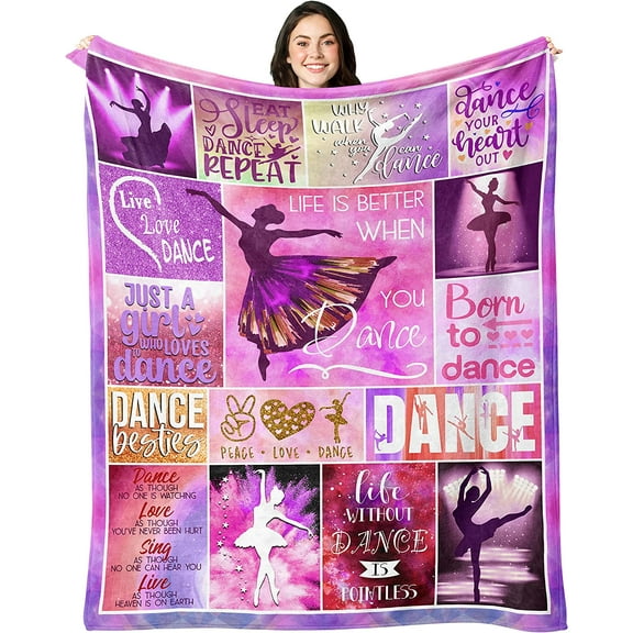 Dancer Gifts Blanket, Dance Gifts for Girls - Ballet Gifts - Dance Teacher/Dance Team Gifts, Dance Recital Gifts for Dancers, Ballet Dance Teacher Appreciation Gifts Throw Blankets 50"X60"