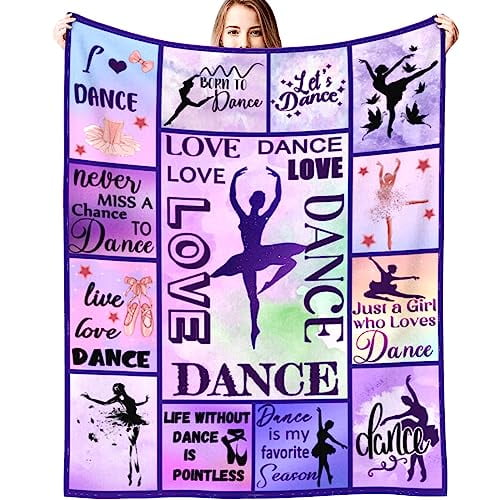 Dancer Gifts Blanket Dance Life Flannel Fleece Throw Blankets for Sofa Couch Bed Office All Season Throw Blankets Warm Cozy Fuzzy Flannel Blanket for Bed Sofa All Season 50x60 inch