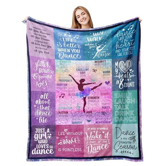 Dancer Gifts Fleece Blanket Dance Recital Gifts for Girls Teens Dance Teachers Dance Team Ballet Dance Teacher Appreciation Gifts