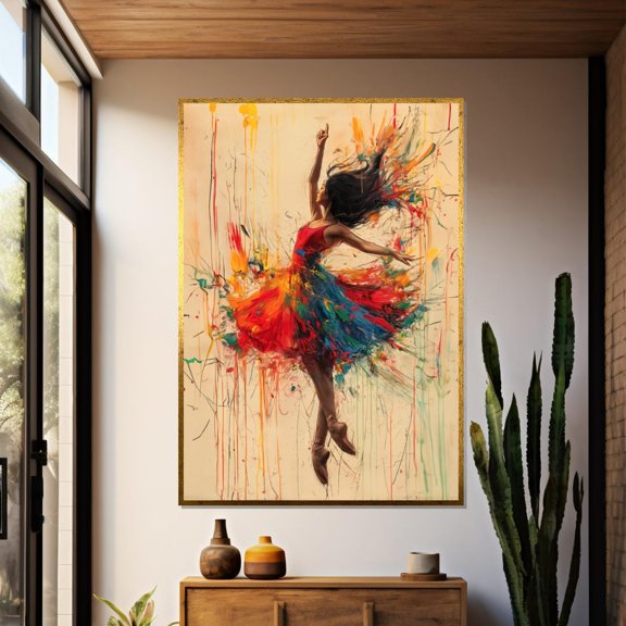 Dancer In Color Ballet Art Multicolor Dancing Art Design Decorative Accent Wall Decor