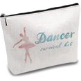 thumbnail image 1 of Dancer Makeup Bag Canvas Cosmetic Bag Multi Purpose Pen Case Zipper Toiletry Travel Bag Case Purse Pouches Portable Survival Kit Large Ballet 10 x 7 Inch, 1 of 6