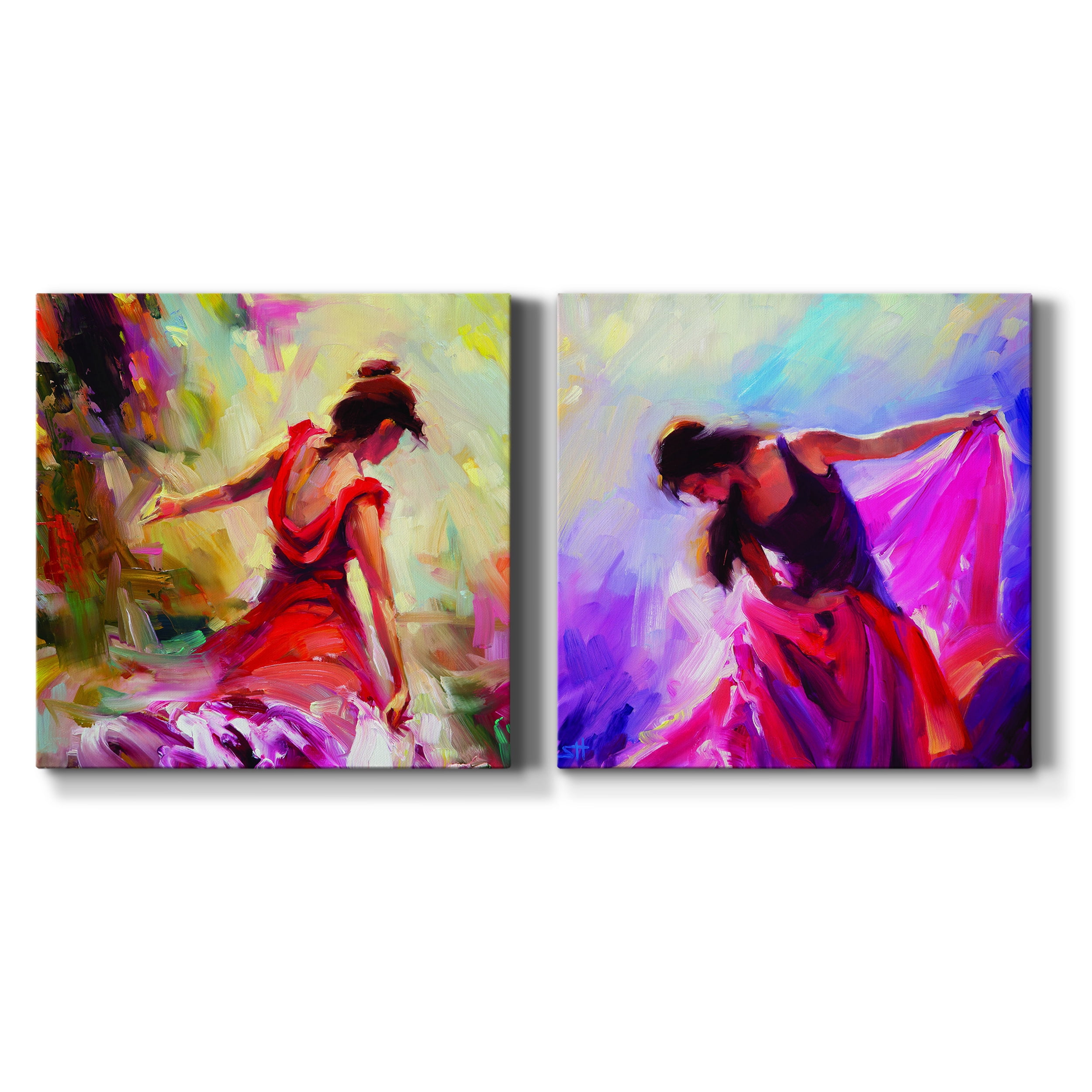 Dancer - Premium Gallery Wrapped Canvas - Ready to Hang Set of 2 - 40 x 40 Each