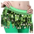 thumbnail image 1 of Dancer Sequins Tassels Skirt Women Belly Dance Hip Scarf Wrap Belt Dancer Skirt Female Show Costumes, 1 of 6