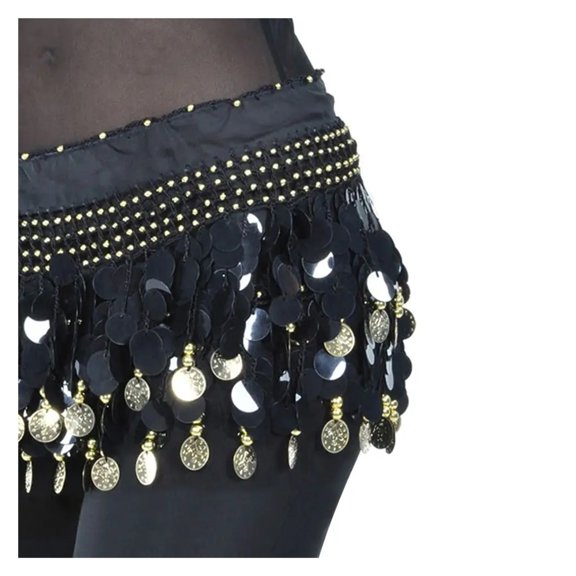 Dancer Sequins Tassels Skirt Women Belly Dance Hip Scarf Wrap Belt Dancer Skirt Female Show Costumes