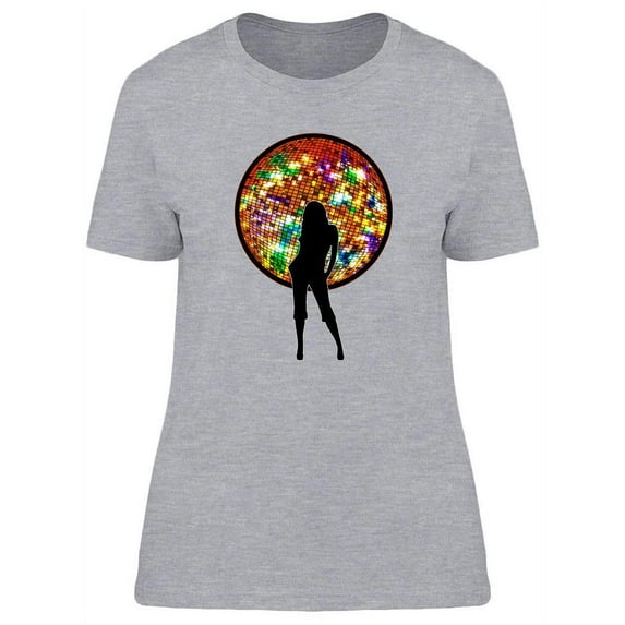 Dancer Silhouette And Disco Ball T-Shirt Women -Image by Shutterstock, Female XX-Large