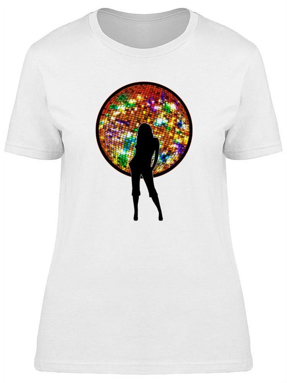 Dancer Silhouette And Disco Ball T-Shirt Women -Image by Shutterstock, Female x-Large