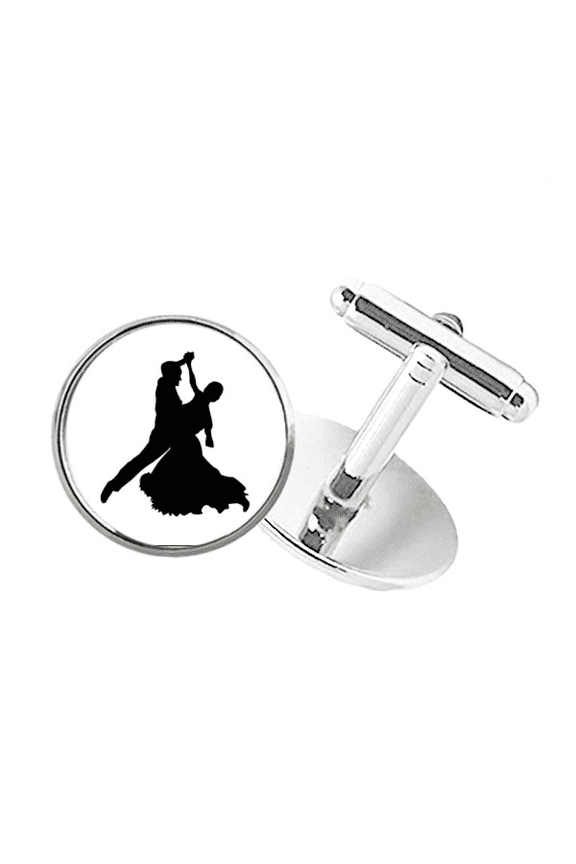 Dancer Sports Performance Duet Dance Round Button Cuff Clip Stud Cufflinks