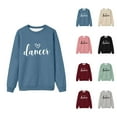 thumbnail image 1 of Dancer Sweatshirts for Women Long Sleeve Crewneck Drop Shoulder Dance Lover Graphic Sweatshirt Pullover Tops, 1 of 3