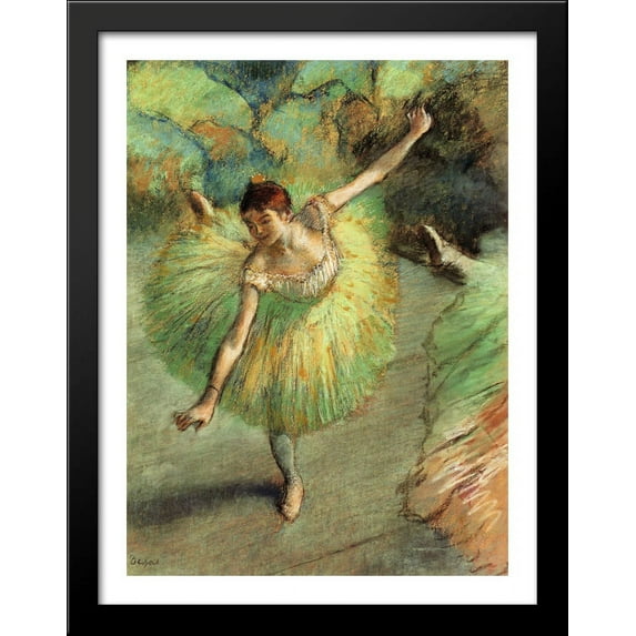 Dancer Tilting 28x36 Large Black Wood Framed Print Art by Edgar Degas