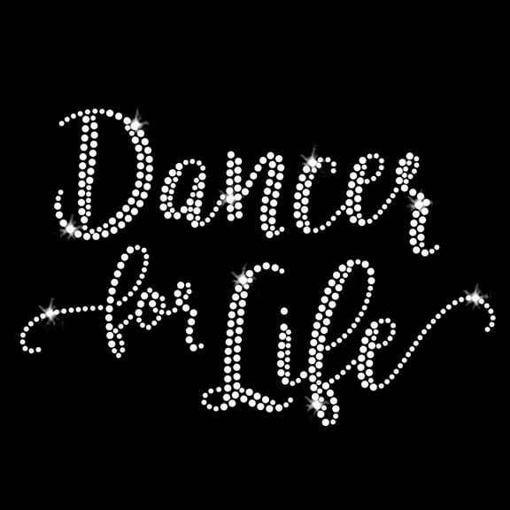 Dancer for LIfe Iron-on Clear Rhinestone Transfer by JCS Rhinestones