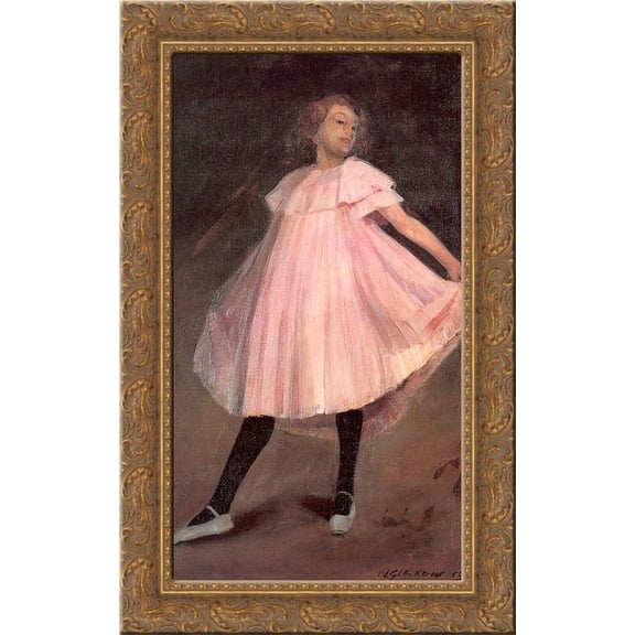 Dancer in a pink dress 24x16 Gold Ornate Wood Framed Canvas Art by William James Glackens