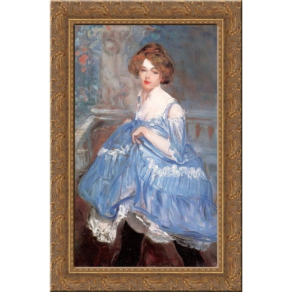 Dancer in blue 24x16 Gold Ornate Wood Framed Canvas Art by William James Glackens