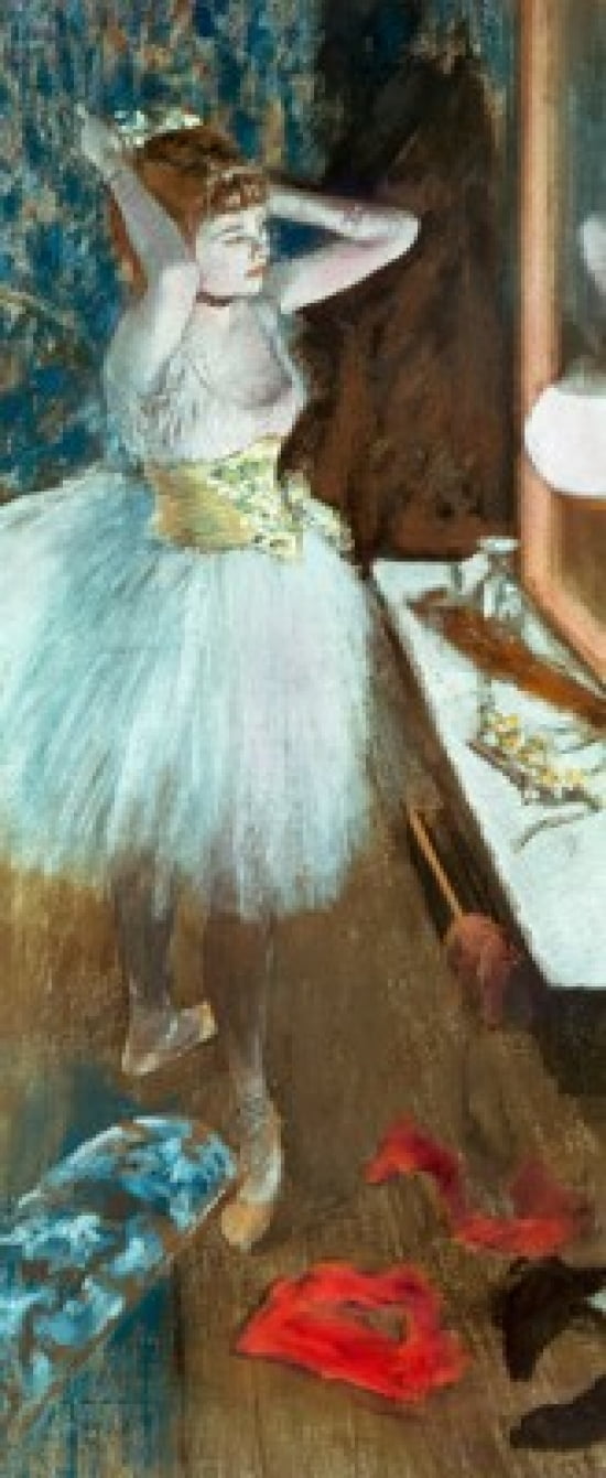 Dancer in her Dressing Room Edgar Degas (1834-1917French) Private Collection Canvas Art - Edgar Degas (18 x 24)