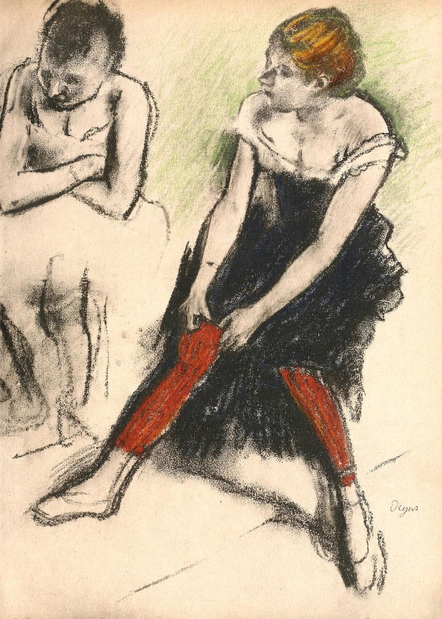 Dancer in red stockings Canvas Art - Edgar Degas (24 x 36)