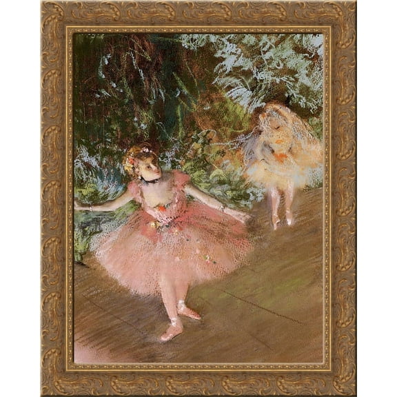 Dancer on Stage 24x18 Gold Ornate Wood Framed Canvas Art by Edgar Degas