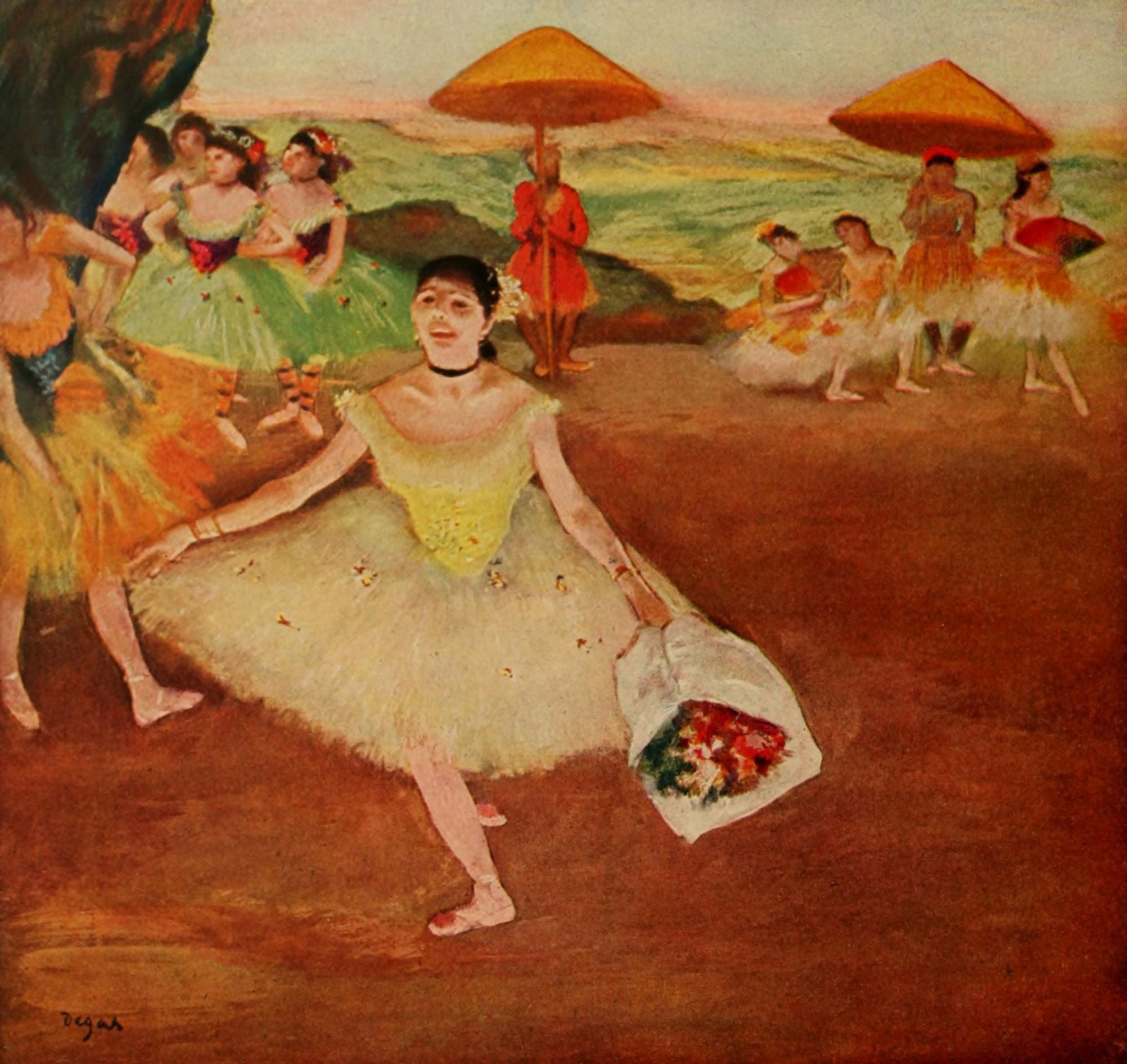 Dancer thanking her audience 1877 Canvas Art - Edgar Degas (24 x 36)