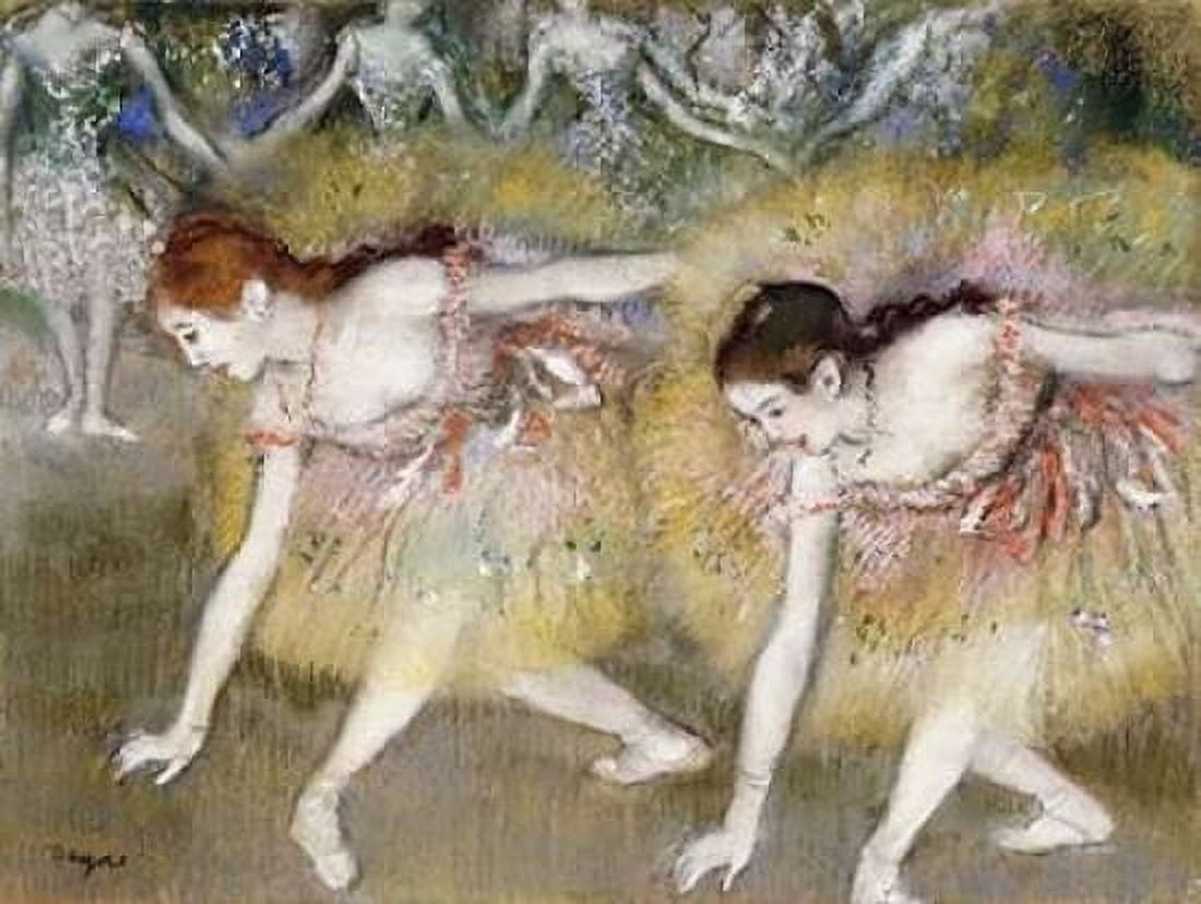 Dancers Bending Down Canvas Art - Edgar Degas (18 x 24)
