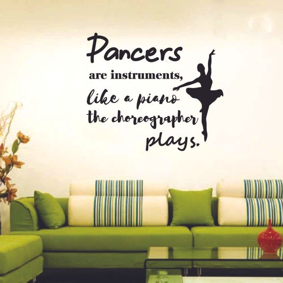 Dancers Are Instruments Ballet Ballerina Motivation Quote Wall Sticker Art Decal for Girls Boys Room Bedroom Outdoor Sports House Fun Home Decor Stickers Wall Art Vinyl Decoration Size (10x10 inch)