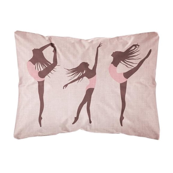 Dancers Linen Pink Canvas Fabric Decorative Pillow
