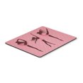 thumbnail image 1 of Dancers Linen Pink Polkadots Mouse Pad Hot Pad or Trivet, 1 of 1