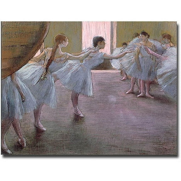 "Dancers at Rehearsal 1875-77" Canvas Wall Art by Edgar Degas
