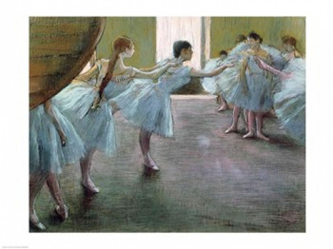 Dancers at Rehearsal Canvas Art - Edgar Degas (24 x 18)