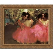 Dancers in Pink 24x20 Gold Ornate Wood Framed Canvas Art by Edgar Degas
