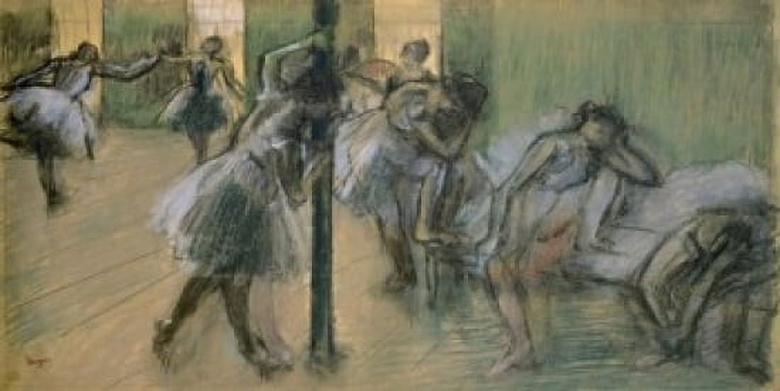 Dancers in Rehearsal Edgar Degas (1834-1917French) Pastel Canvas Art - Edgar Degas (24 x 36)