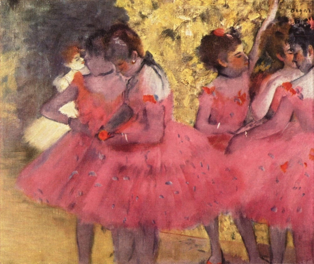 Dancers in pink Canvas Art - Edgar Degas (18 x 24)