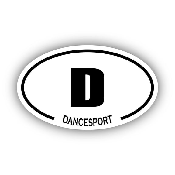 Dancesport D Oval Bumper Sticker 3M Vinyl Decal 3 in x 5 in