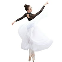 Dancewear Women's Tulle Tutu Skirt Overlay Long Mesh Pull-On Ballet Dance Skirts