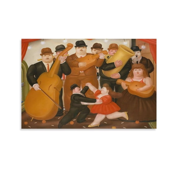 Danciing By Fernardo Botero Paintings Wall Art Poster Print Photo Art Painting Canvas Poster Home Decorative Bedroom Modern Decor Posters Gifts 08x12inch(20x30cm)