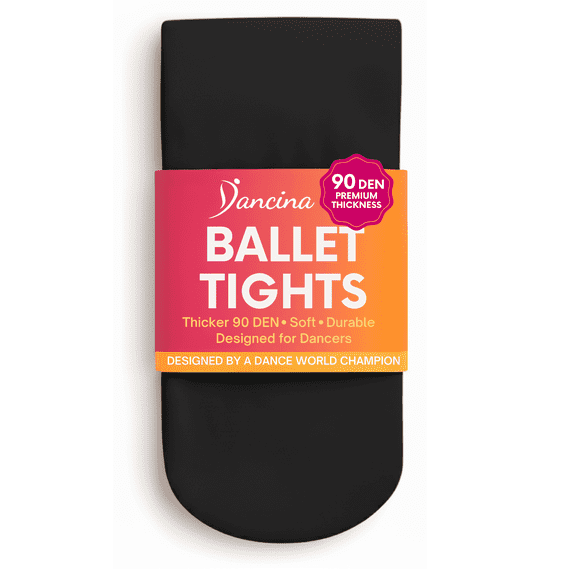 Dancina Girls Ballet Dance Tights Footed, Toddler to Adult Ages 2-14