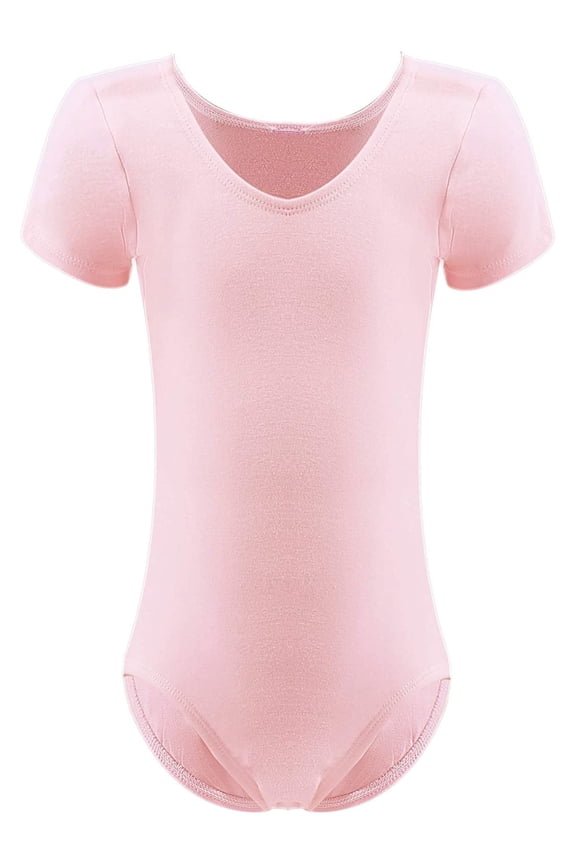 Cotton Kids Short Sleeve Ballet Dance Leotard for Girls