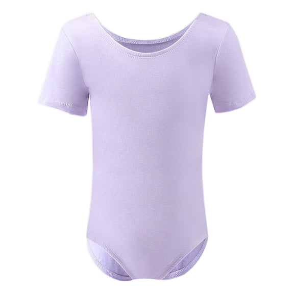 Girls Short Sleeve Ballet Leotard, Soft Stretch Cotton Dancewear for Ballet, Gymnastics & Dance