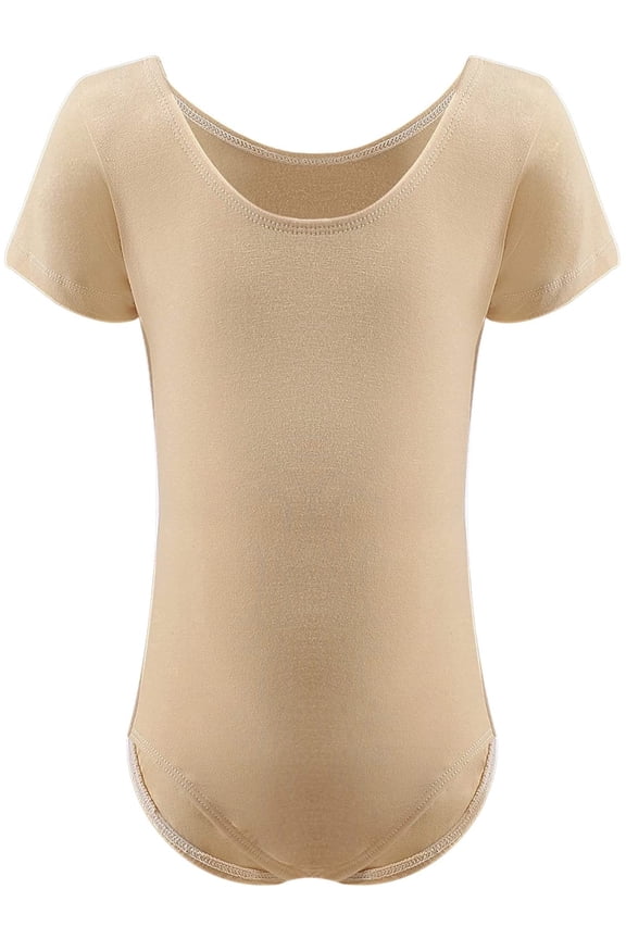 Girls Short Sleeve Ballet Leotard, Soft Stretch Cotton Dancewear for Ballet, Gymnastics & Dance