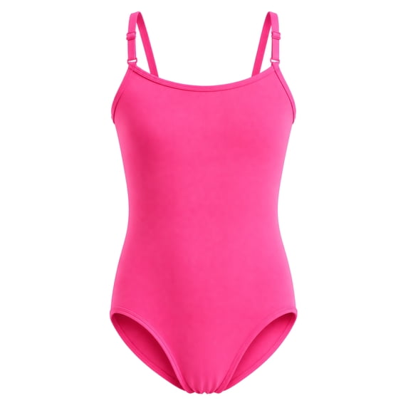 Girls Camisole Ballet Leotard, Adjustable Straps, Full Front Lining, Soft Cotton Dancewear for Ballet & Gymnastics