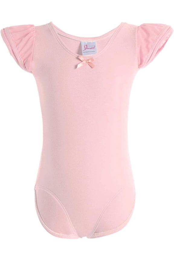 Girls Leotard for Ballet, Gymnastics, and Dance Classes - Short Sleeve Toddler Leotard with Adorable Ruffle