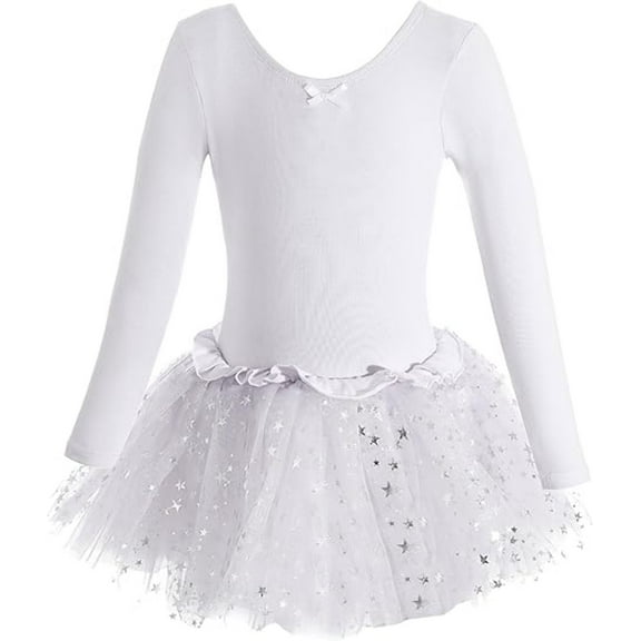 Dancina Girls Long Sleeve Skirted Ballet Leotard Dress