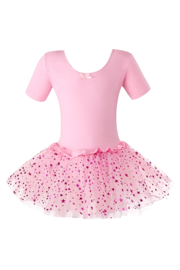 Ballerina Dress for Girls - Toddler Ballet Dance Outfit with Tutu - Sparkly & Comfortable Skirted Leotard