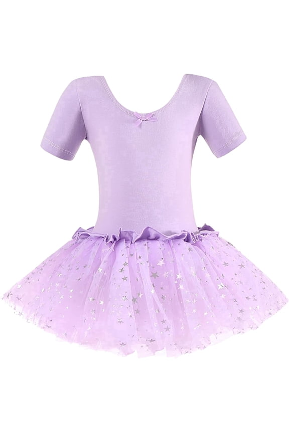 Ballerina Dress for Girls - Toddler Ballet Dance Outfit with Tutu - Sparkly & Comfortable Skirted Leotard